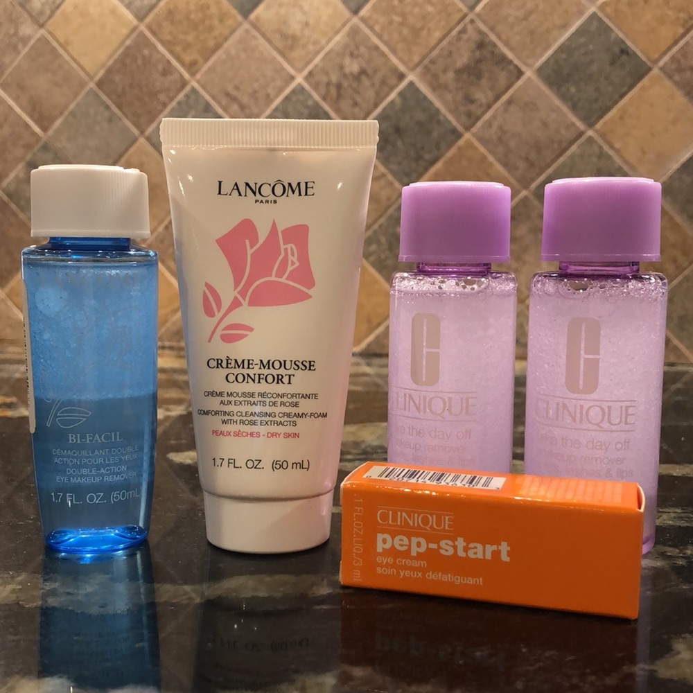 Lancôme and Clinique Makeup remover and face wash. All new/never used items.
